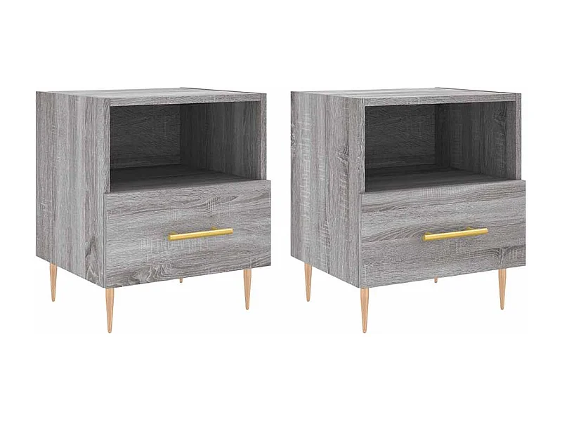 Marindor  Tables de chevet 2 pcs sonoma gris 40x35x47,5 cm