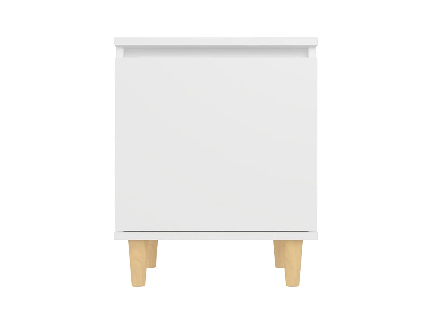 Zwolle  Tables de chevet avec pieds en bois 2 pcs Blanc 40x30x50 cm
