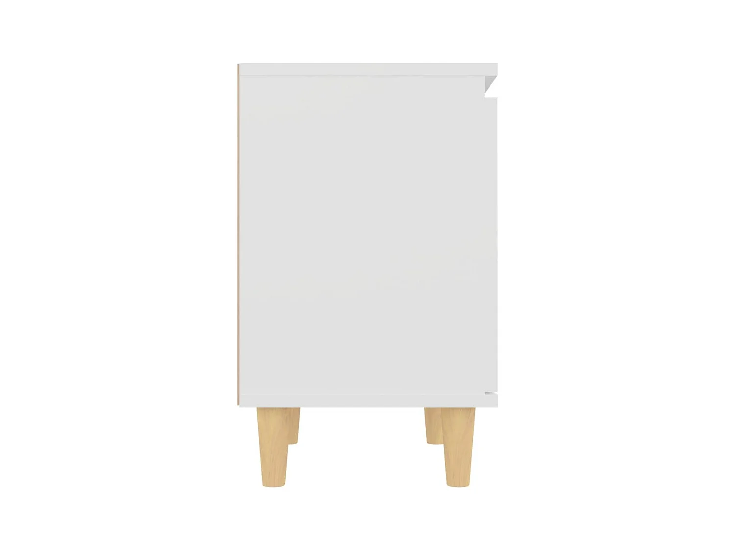 Zwolle  Tables de chevet avec pieds en bois 2 pcs Blanc 40x30x50 cm