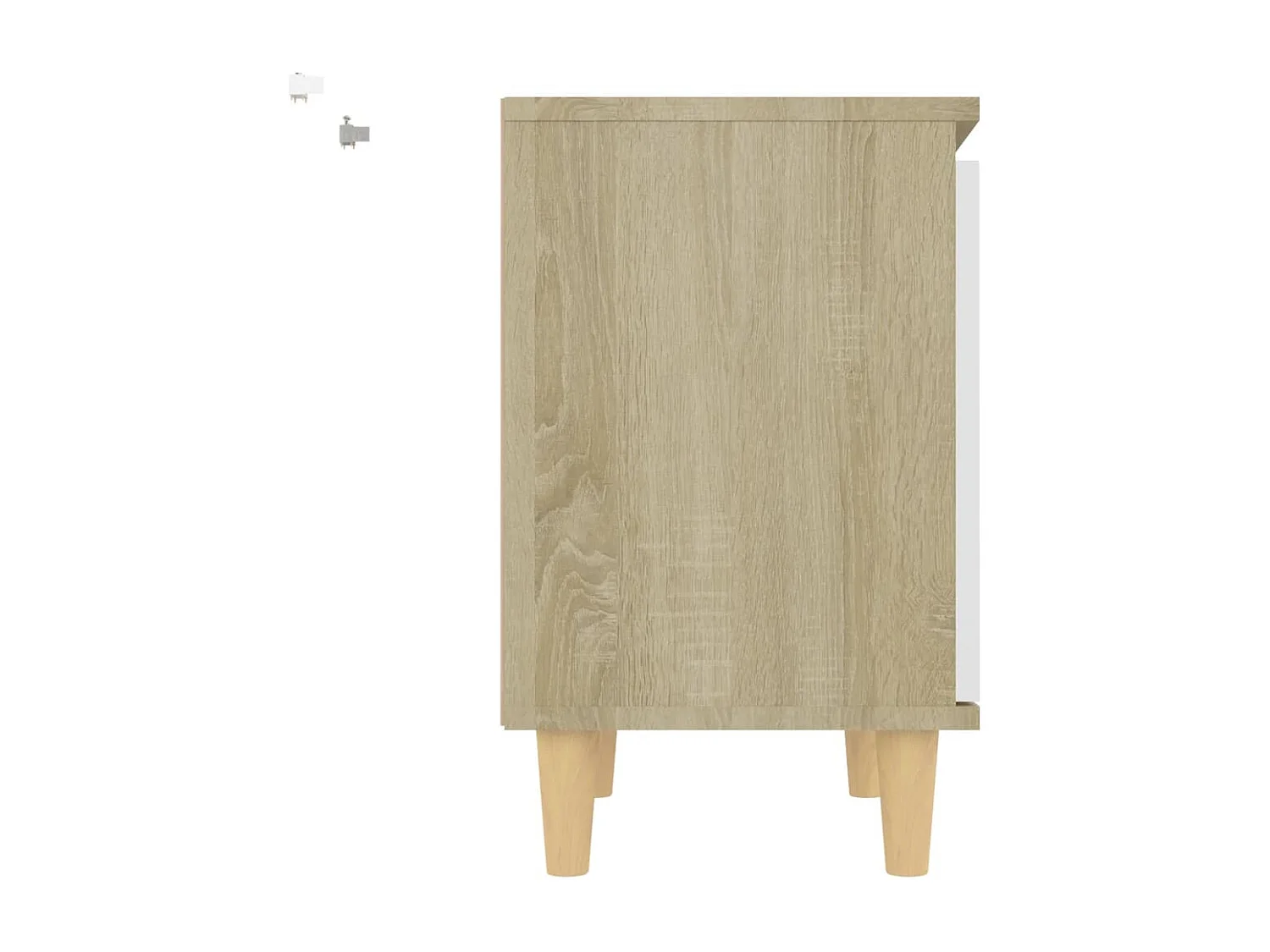 Zwolle  Nachtkastjes 2 st met houten poten 40x30x50 cm sonoma eiken wit