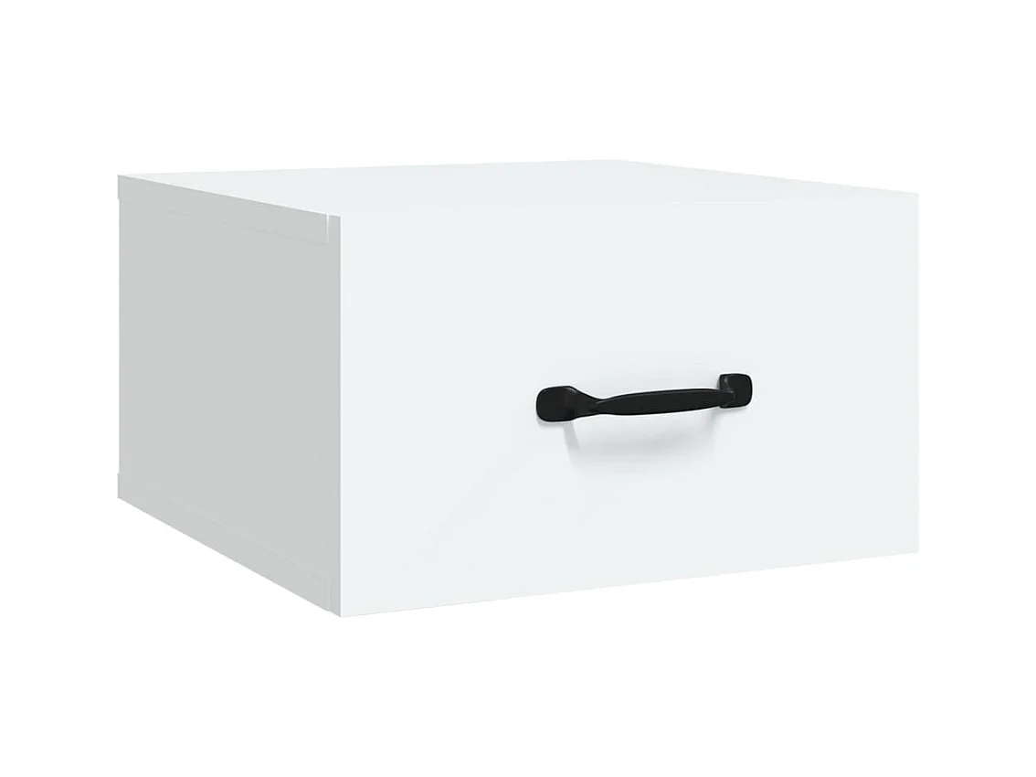 Gemma  Table de chevet murale Blanc 35x35x20 cm