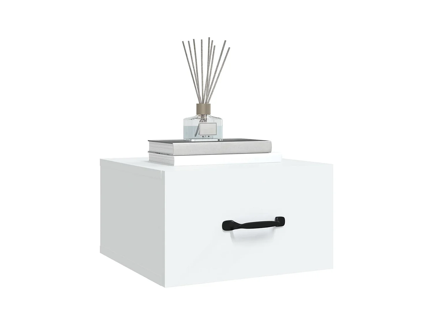 Gemma  Table de chevet murale Blanc 35x35x20 cm