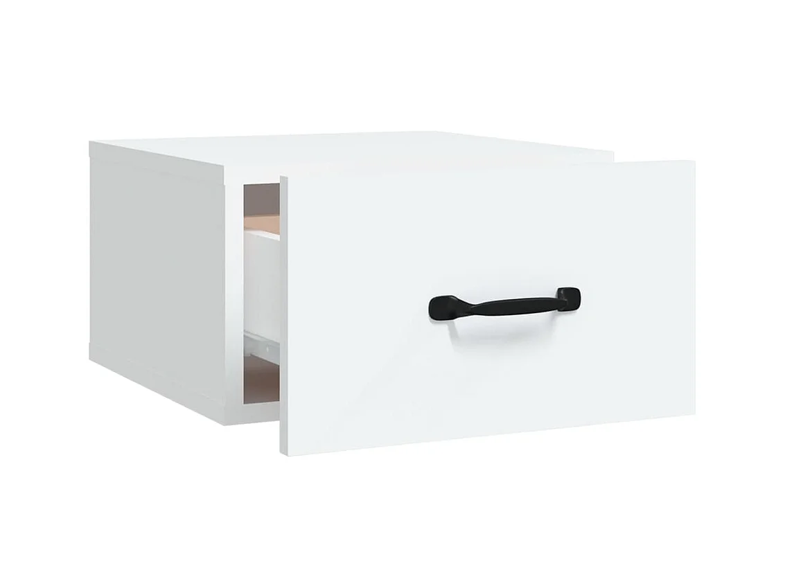 Gemma  Table de chevet murale Blanc 35x35x20 cm