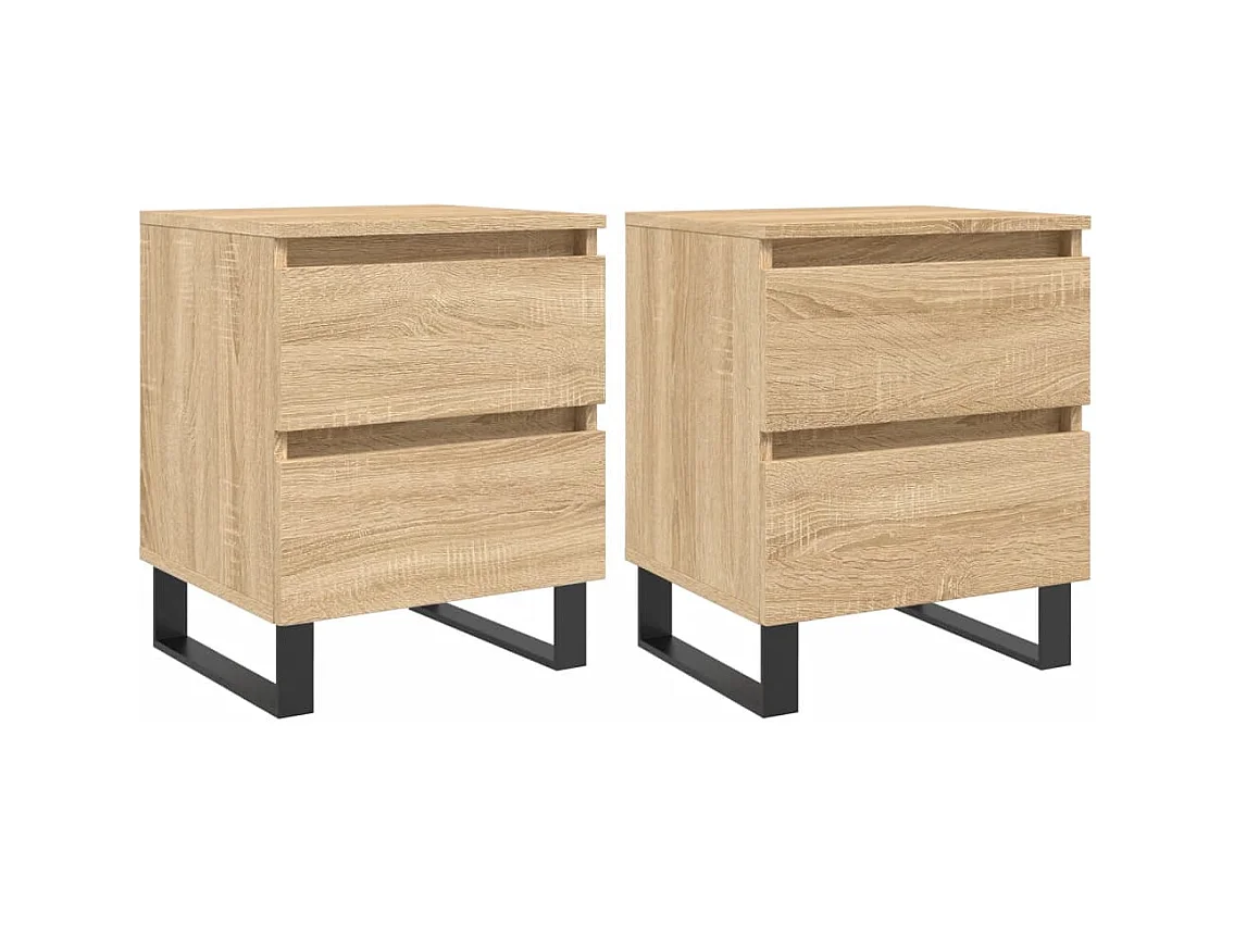 Westfield  Tables de chevet 2 pcs chêne sonoma 40x35x50 cm bois ingénierie