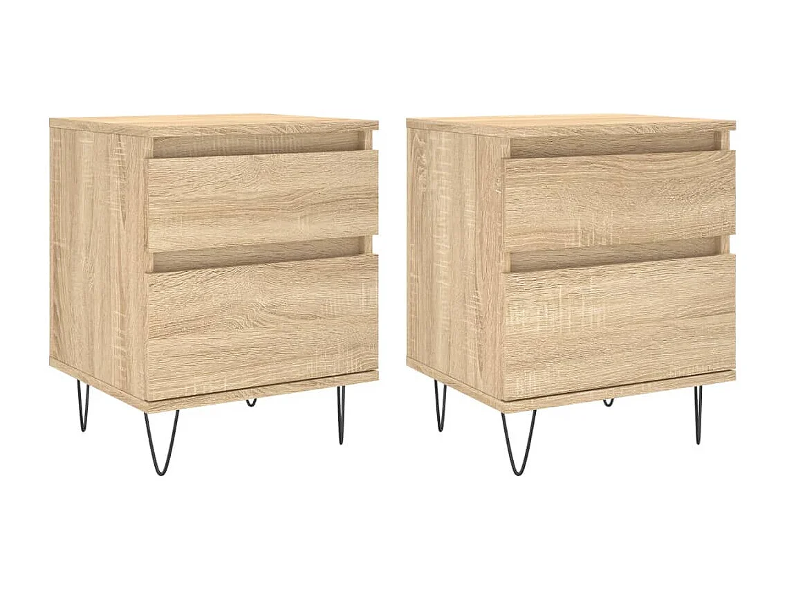 Ineke  Tables de chevet 2 pcs chêne sonoma 40x35x50 cm bois ingénierie