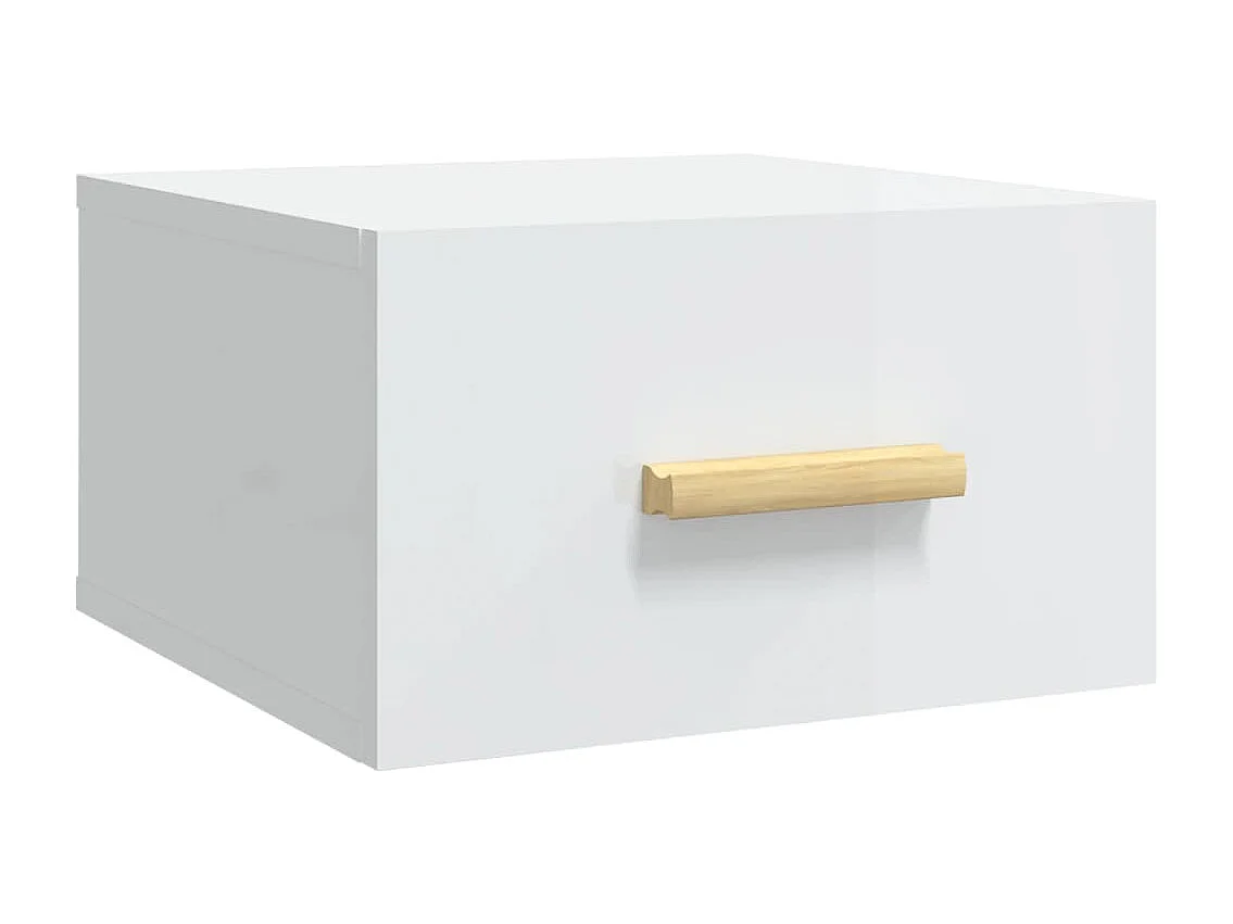 Cody  Table de chevet murale blanc brillant 35x35x20 cm