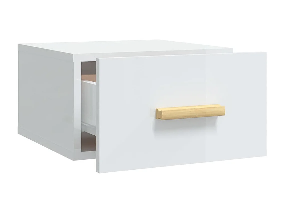 Cody  Table de chevet murale blanc brillant 35x35x20 cm