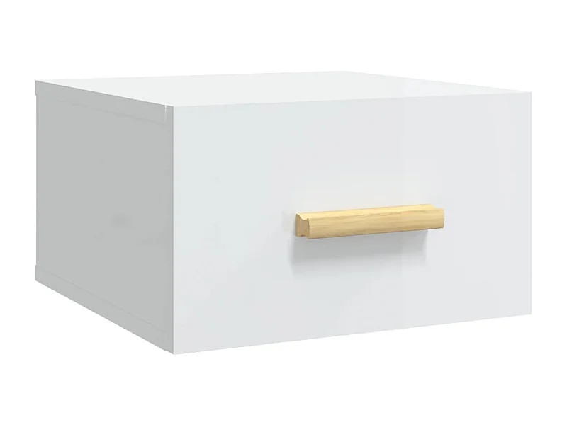 Cody  Table de chevet murale blanc brillant 35x35x20 cm