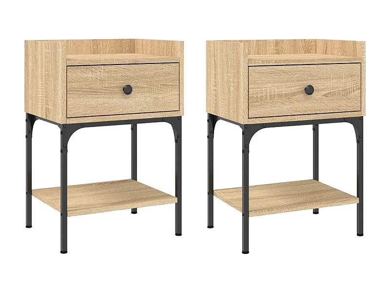 Charlie  Tables de chevet 2pcs chêne sonoma 40,5x31x60cm bois ingénierie