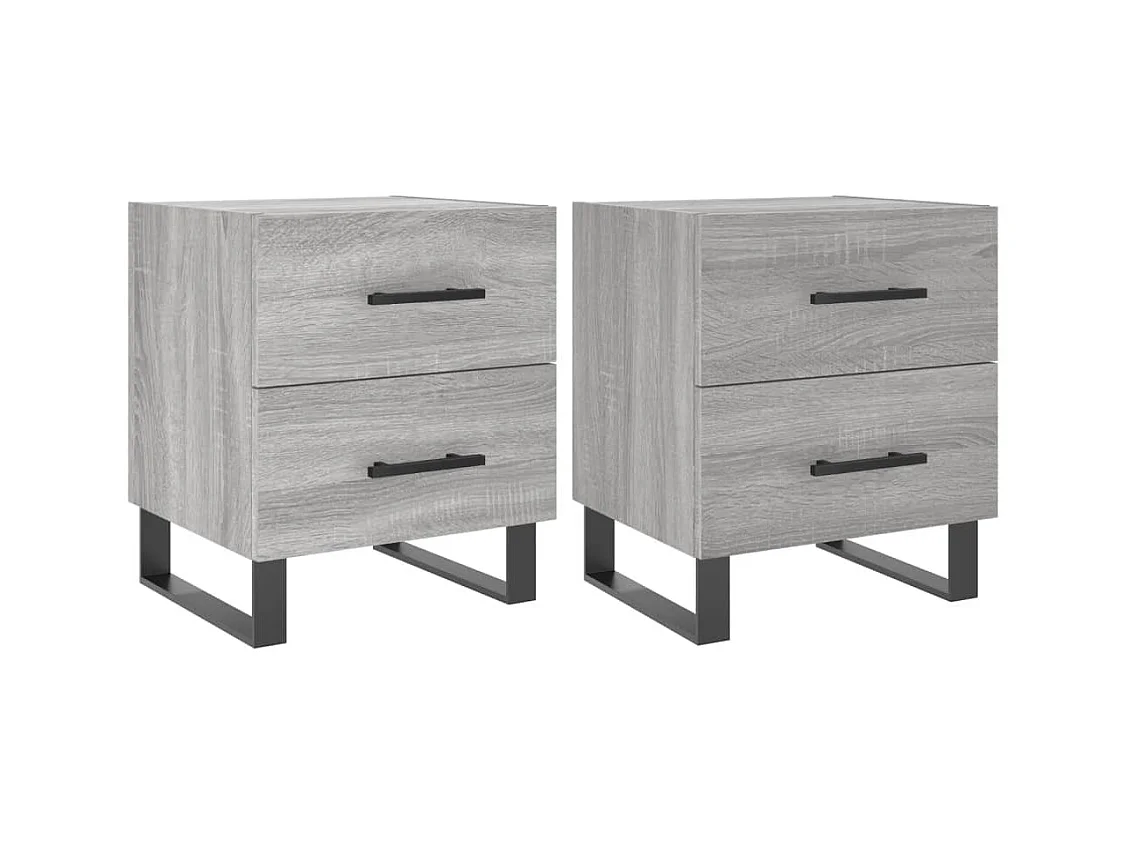 Cennet  Tables de chevet 2 pcs sonoma gris 40x35x47,5 cm