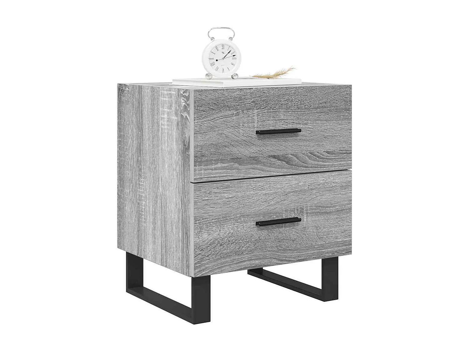 Cennet  Nachtkastjes 2 st 40x35x47,5 cm bewerkt hout grijs sonoma eiken