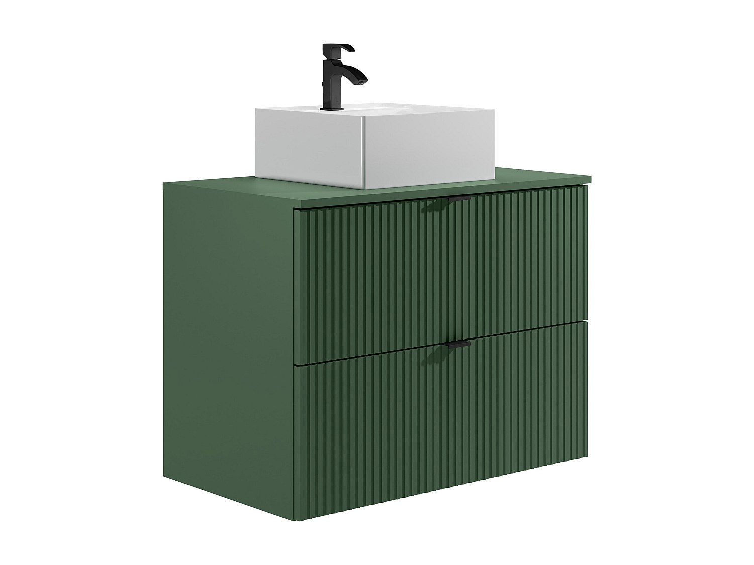 Waschbeckenunterschrank hängend mit quadratischem Aufsatzwaschbecken - Stre günstig online kaufen