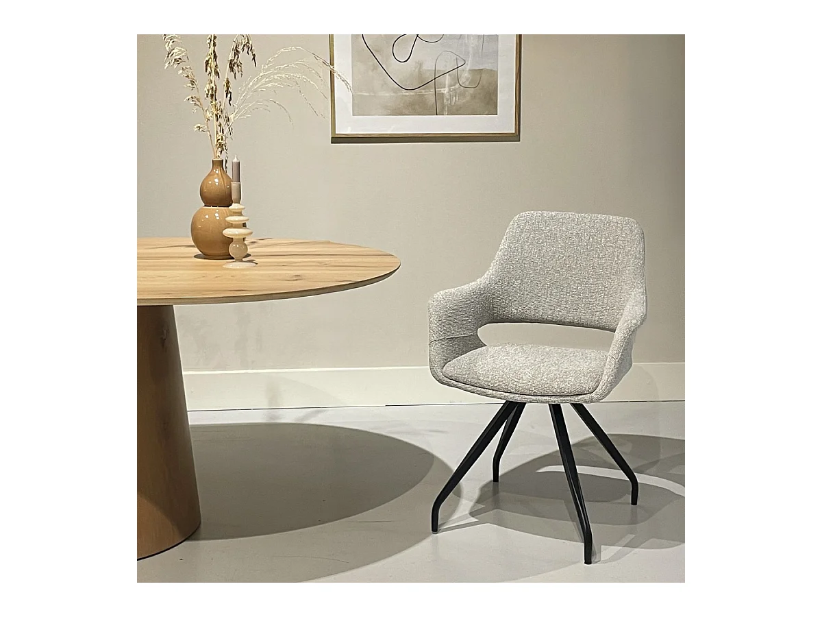 Eetkamerstoel Capp Beige Lodge Set van 2 - 61x61x88cm