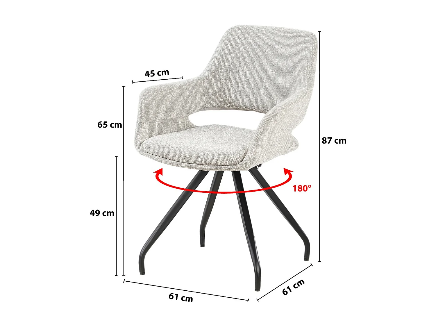 Eetkamerstoel Capp Beige Lodge Set van 2 - 61x61x88cm
