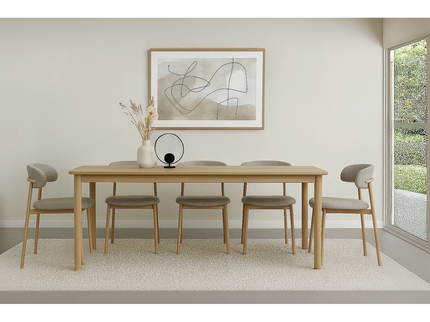 Eetkamerstoel Micah Hush Oak Set van 2 - 58x54.4x78cm