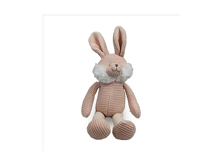 Peluche Lapin Vieux Rose - 15x27x20cm