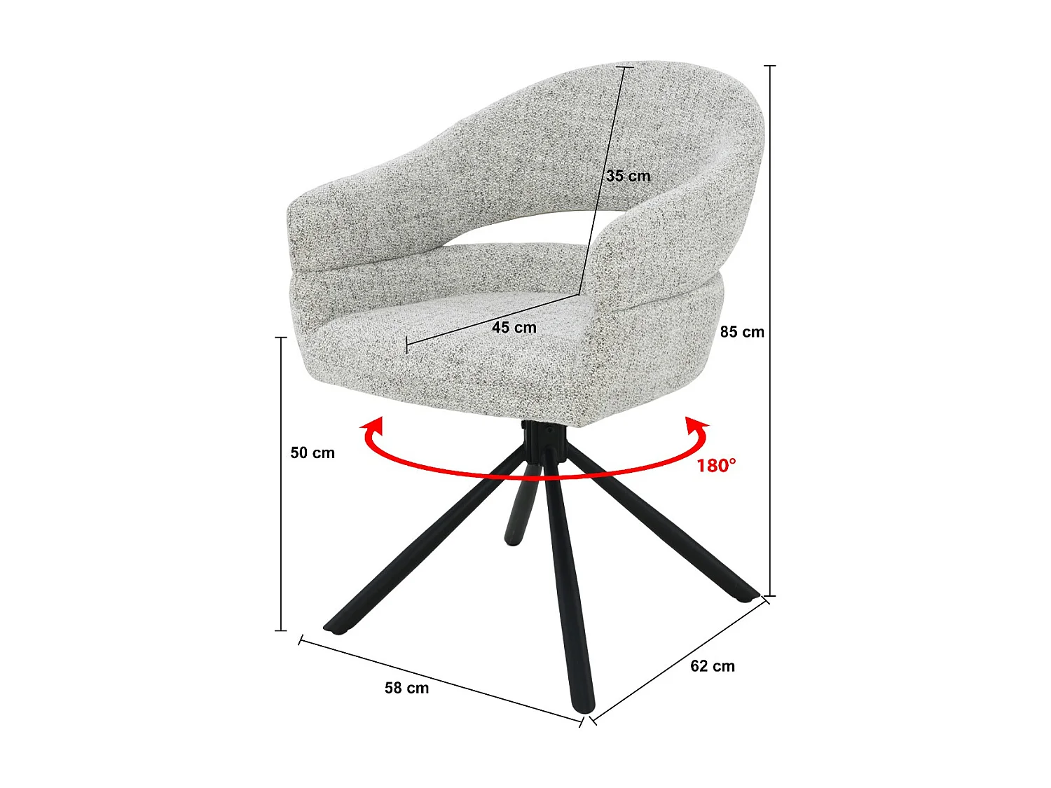 Eetkamerstoel Linn Bisque Oasis Set van 2 - 62x58x85cm
