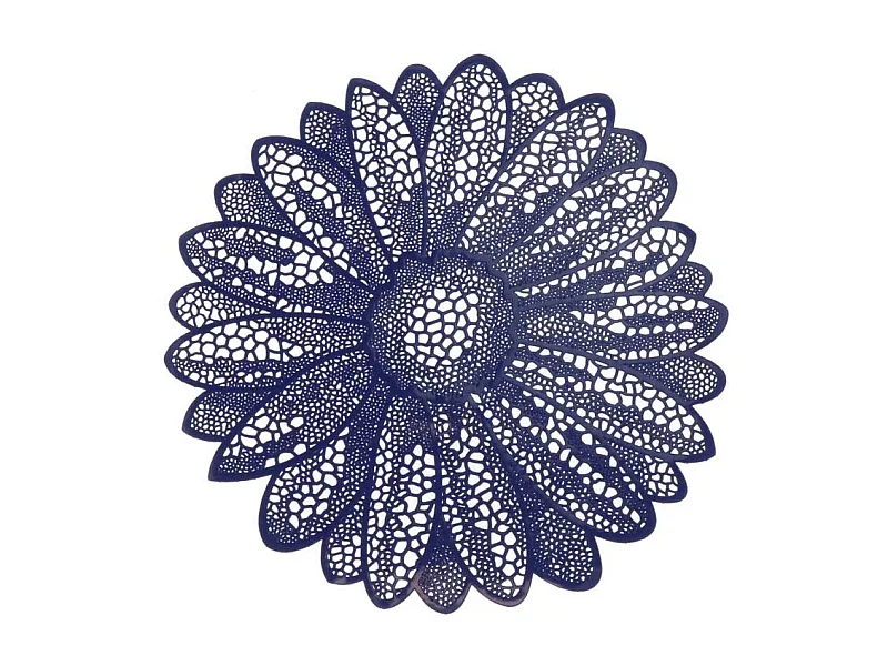 Tischset Blume 38cm Ø Dunkelblau