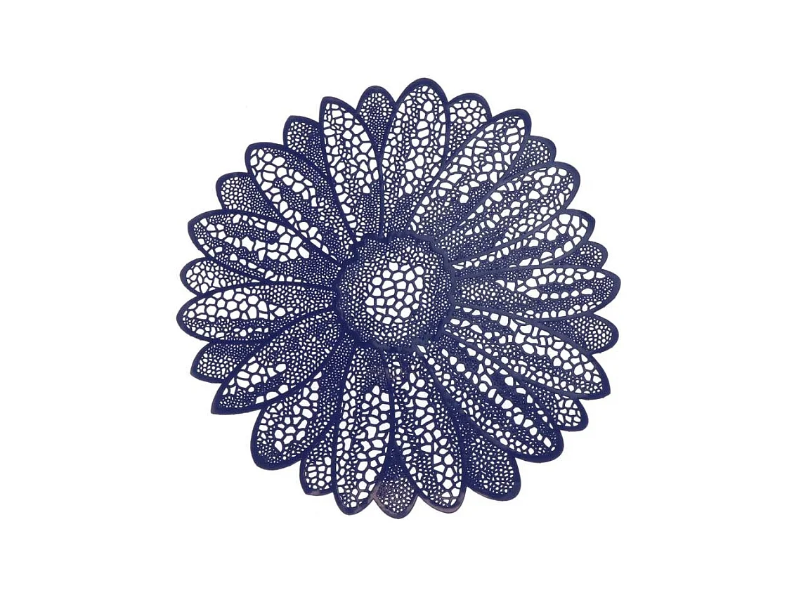 Set de table Fleur 38cm Ø Bleu foncé