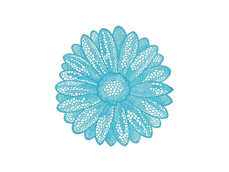 Tischset Blume 38cm Ø Hellblau