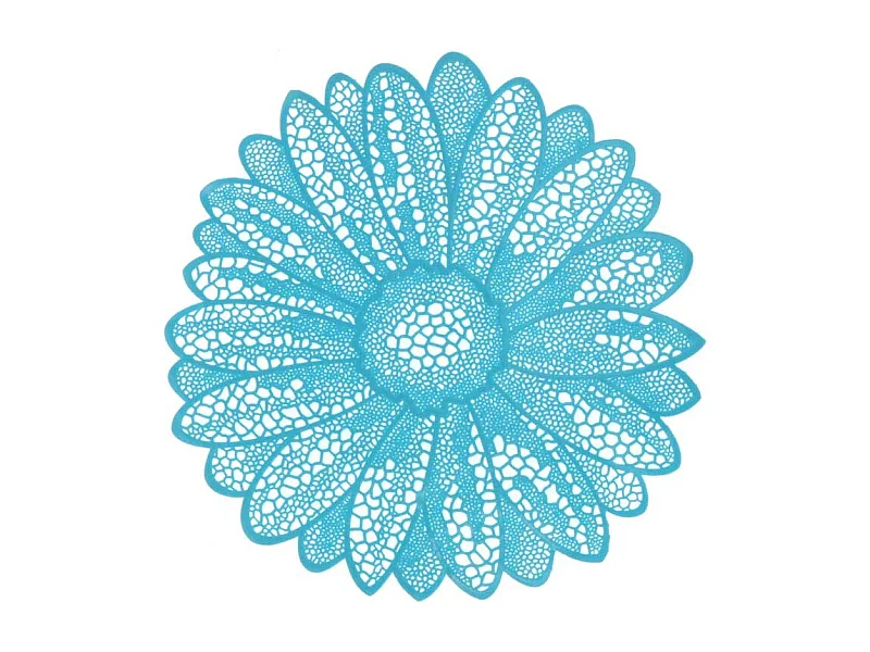 Set de table Fleur 38cm Ø Bleu clair