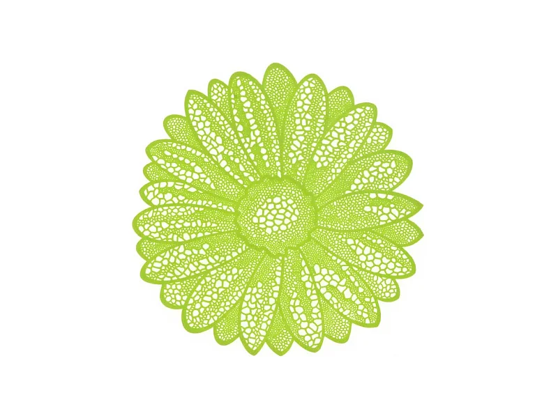 Tischset Blume 38cm Ø Limette