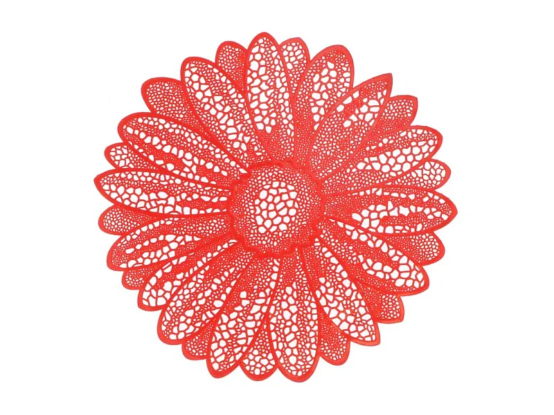 Set de table Fleur 38cm Ø Rouge