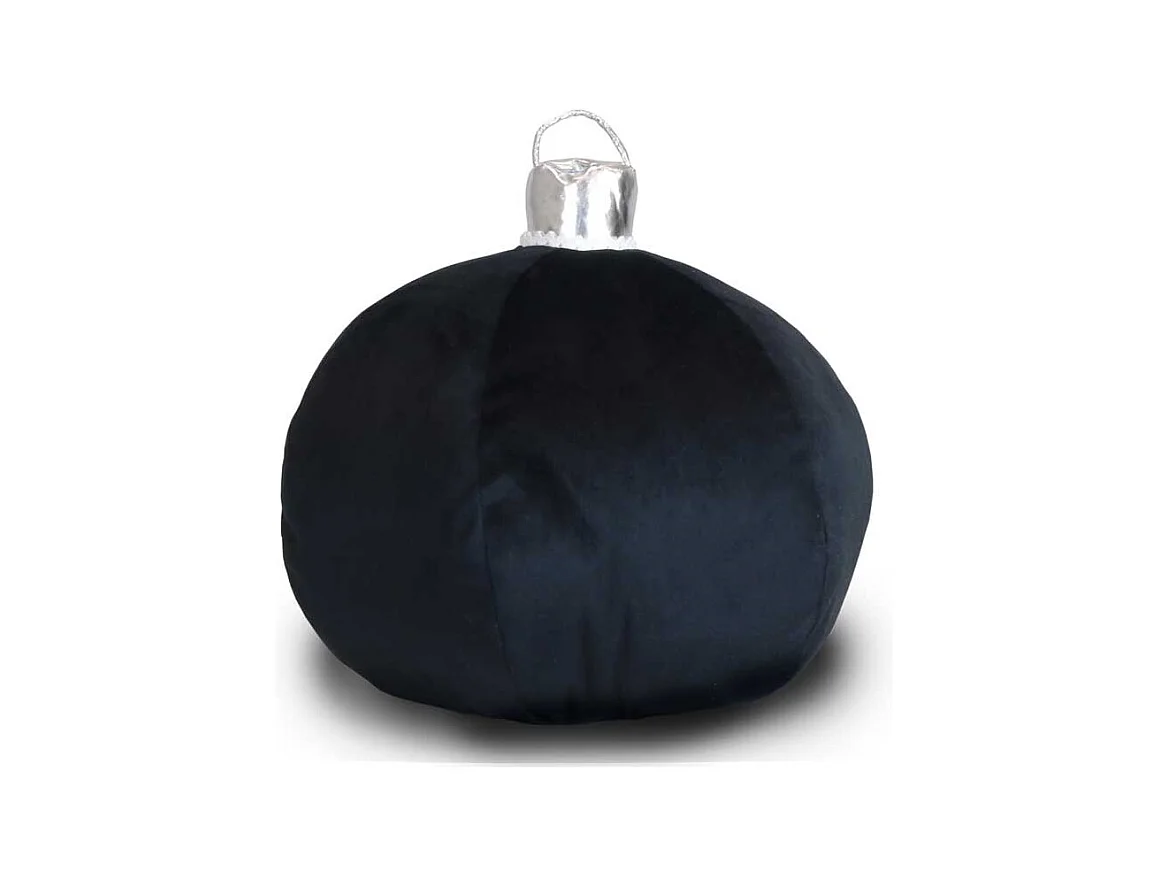 Coussin Boule de Noël 40cm Ø Noir
