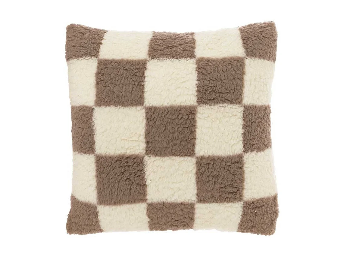 Sierkussen Check Taupe -53x53cm