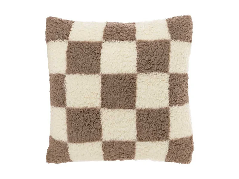 Sierkussen Check Taupe -53x53cm