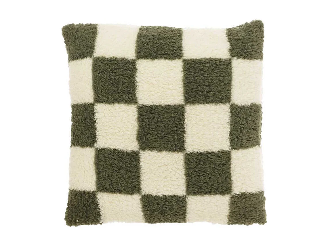 Coussin décoratif à carreaux vert hiver - 53x53cm