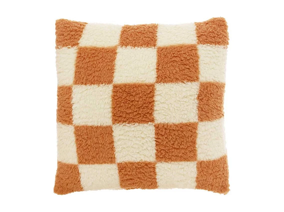 Coussin décoratif Carreaux Blanc Colombe / Grès - 53x53cm