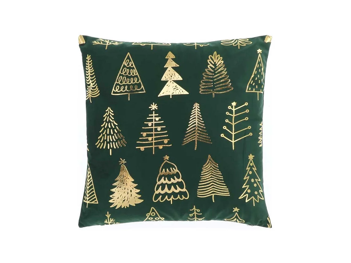 Coussin Sapin de Noël 45x45cm Vert Foncé