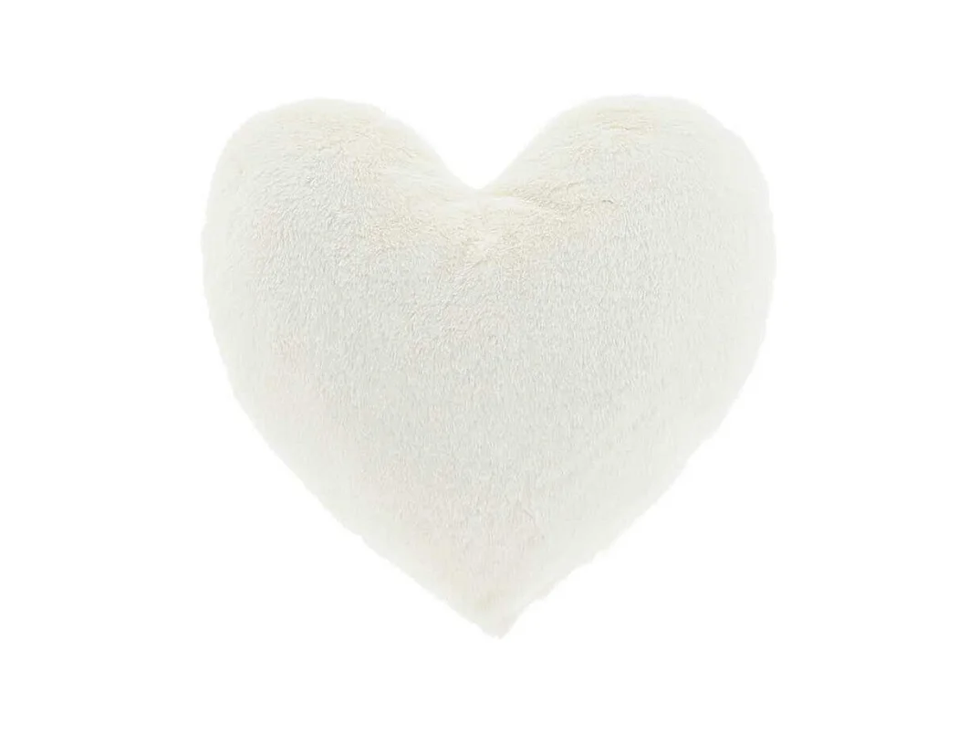Coussin coeur - 45x35cm - blanc tourterelle