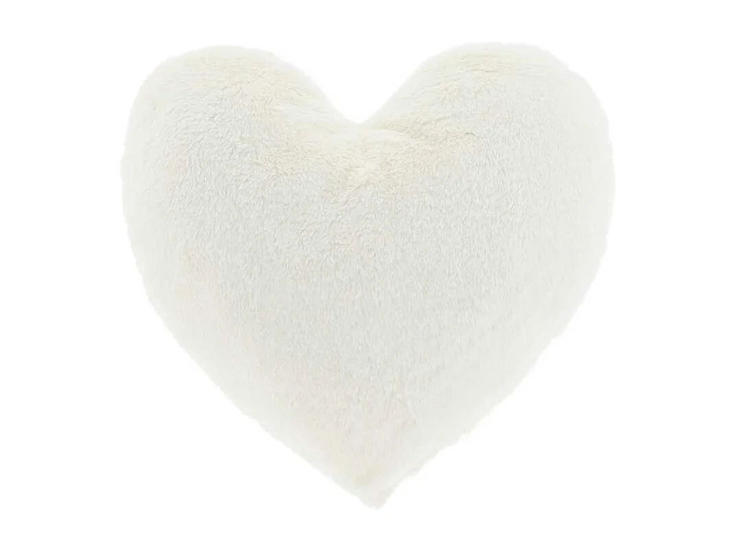 Coussin coeur - 45x35cm - blanc tourterelle