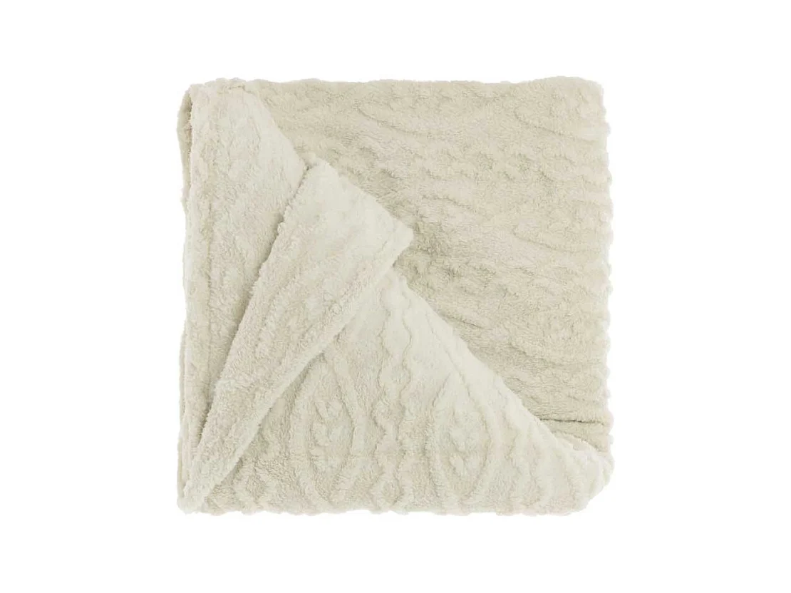 Plaid Pleun Tourterelle Blanc -150x200cm