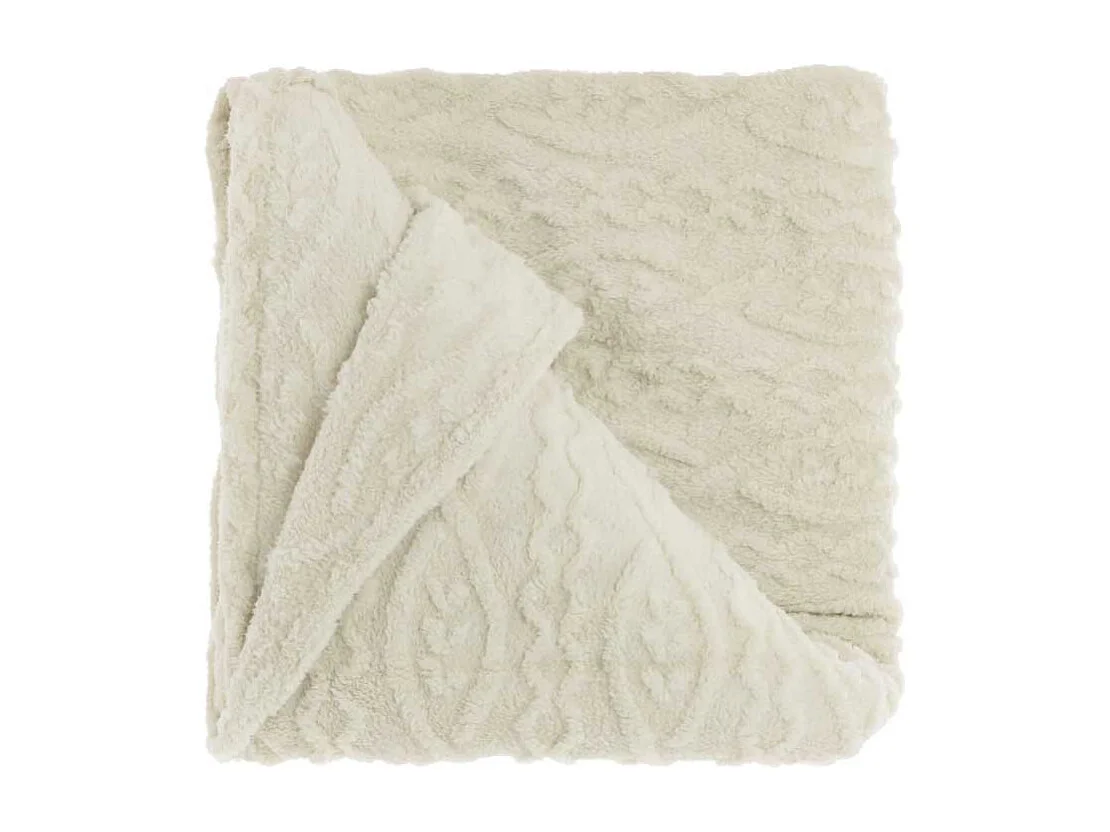 Plaid Pleun Tourterelle Blanc -150x200cm