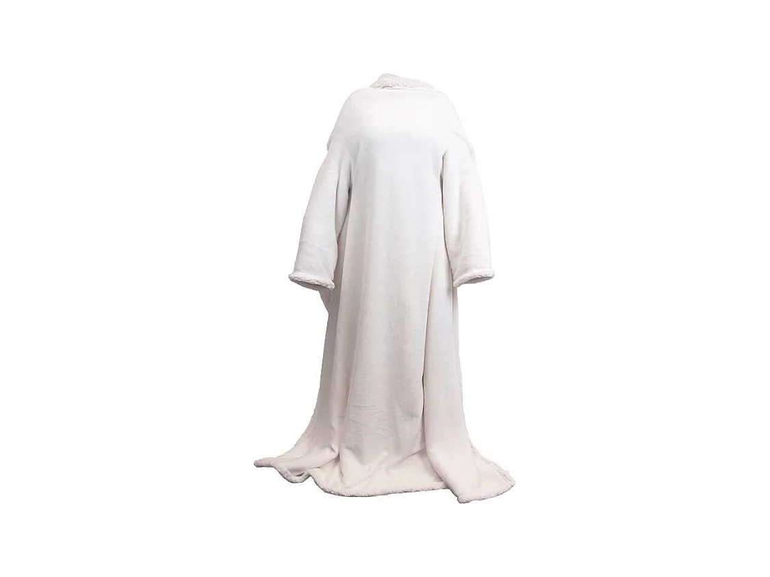 Plaid Lars met mouwen Dove White -140x180cm