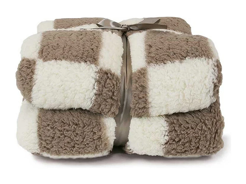 Plaid Check Taupe -150x200cm