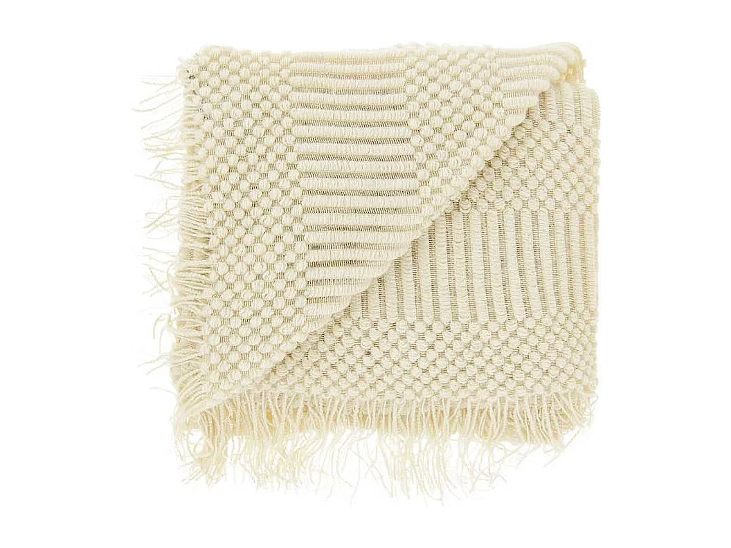 Plaid Palma Blanc Tourterelle - 130x160cm