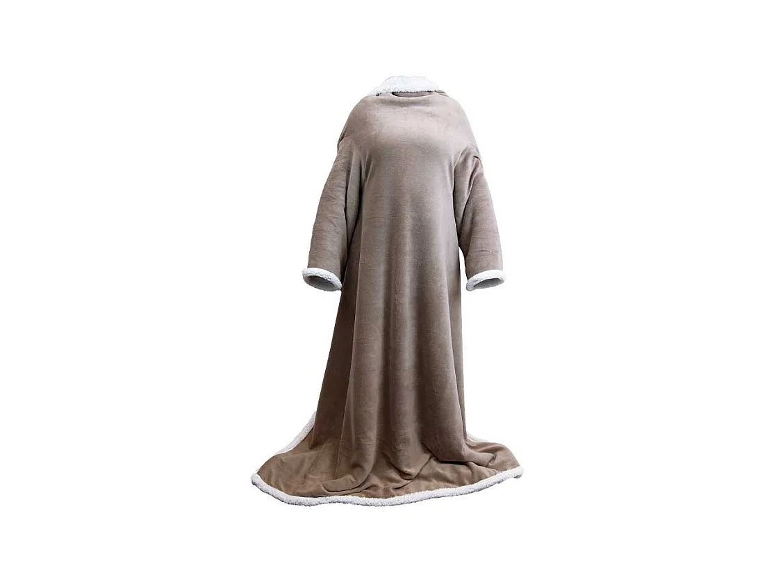 Plaid Lars met mouwen Taupe -140x180cm