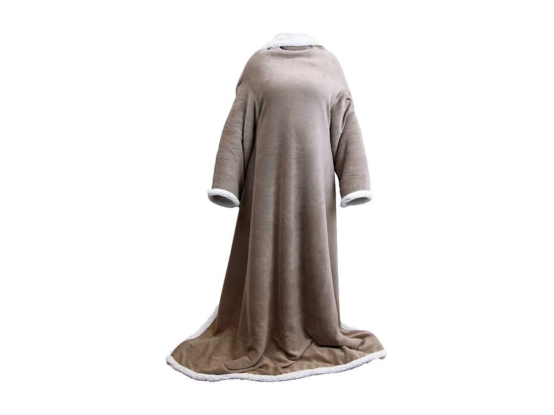 Plaid Lars à manches Taupe -140x180cm