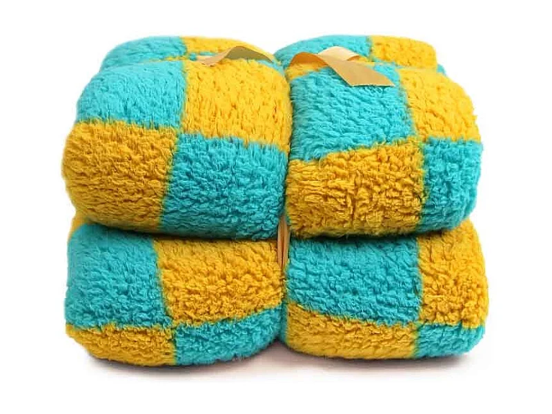 Cuadros amarillos y azules - 150 x 200 cm