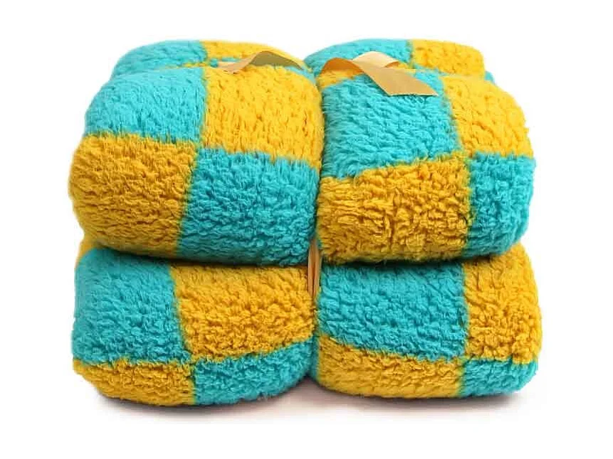 Plaid Check Gelb/Blau -150x200cm