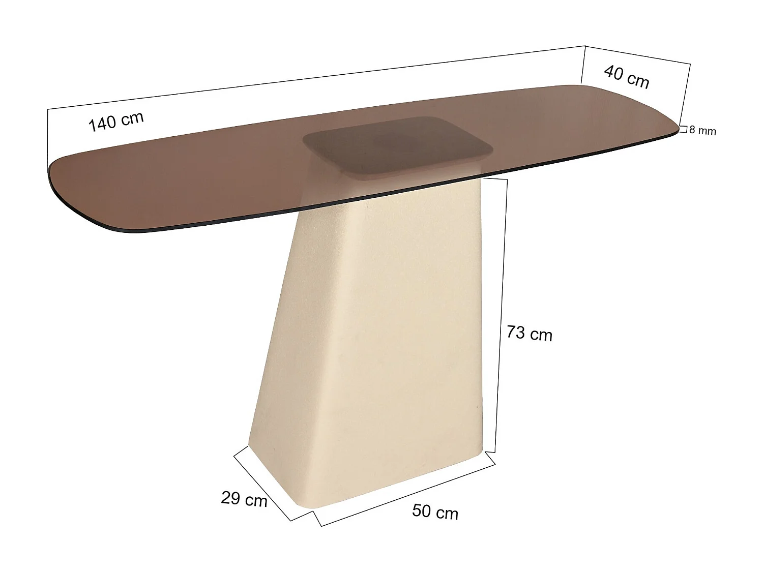Wandtafel Mylon - 40x140x76cm