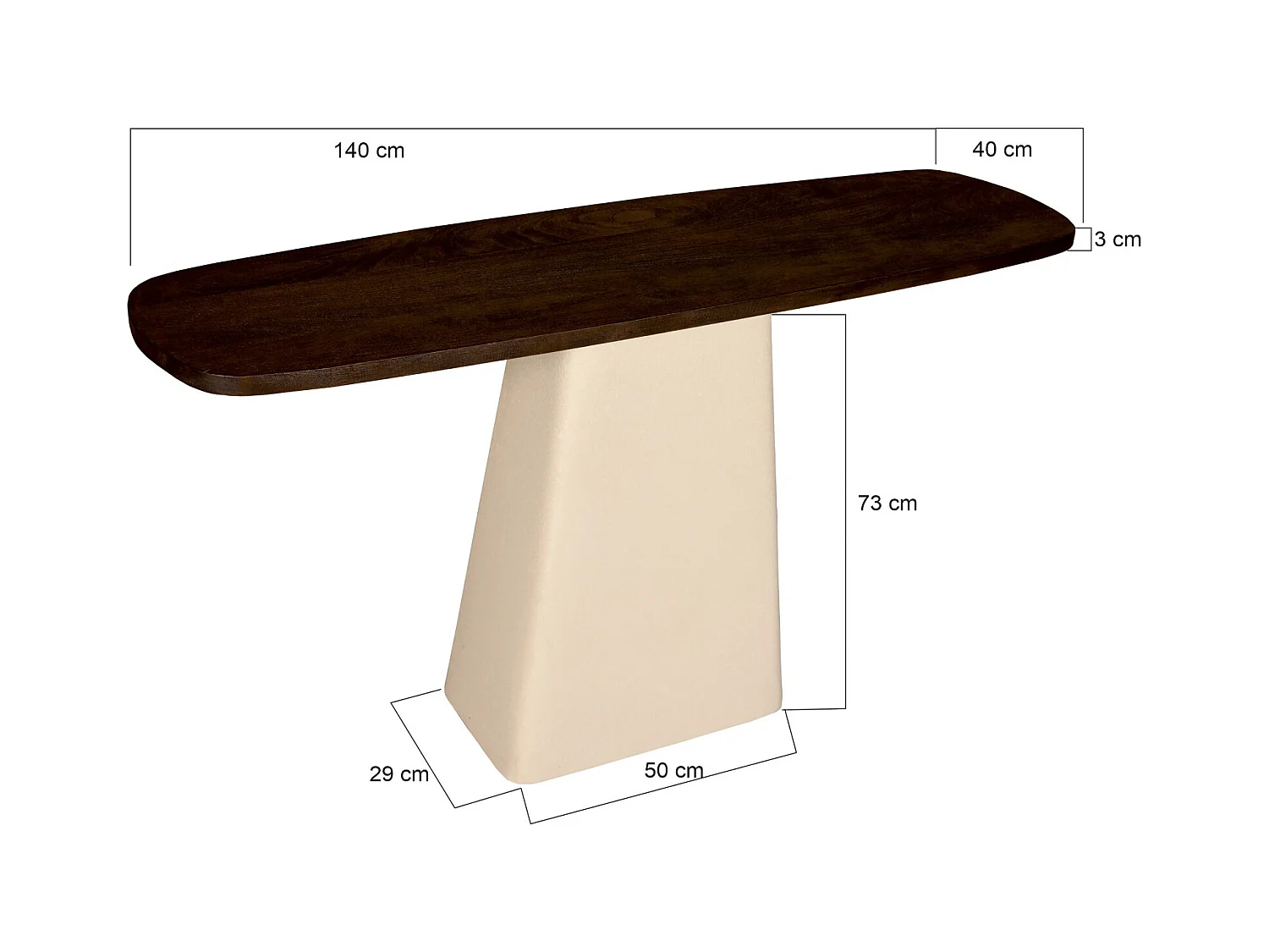 Wandtafel Marron - 40x140x76cm