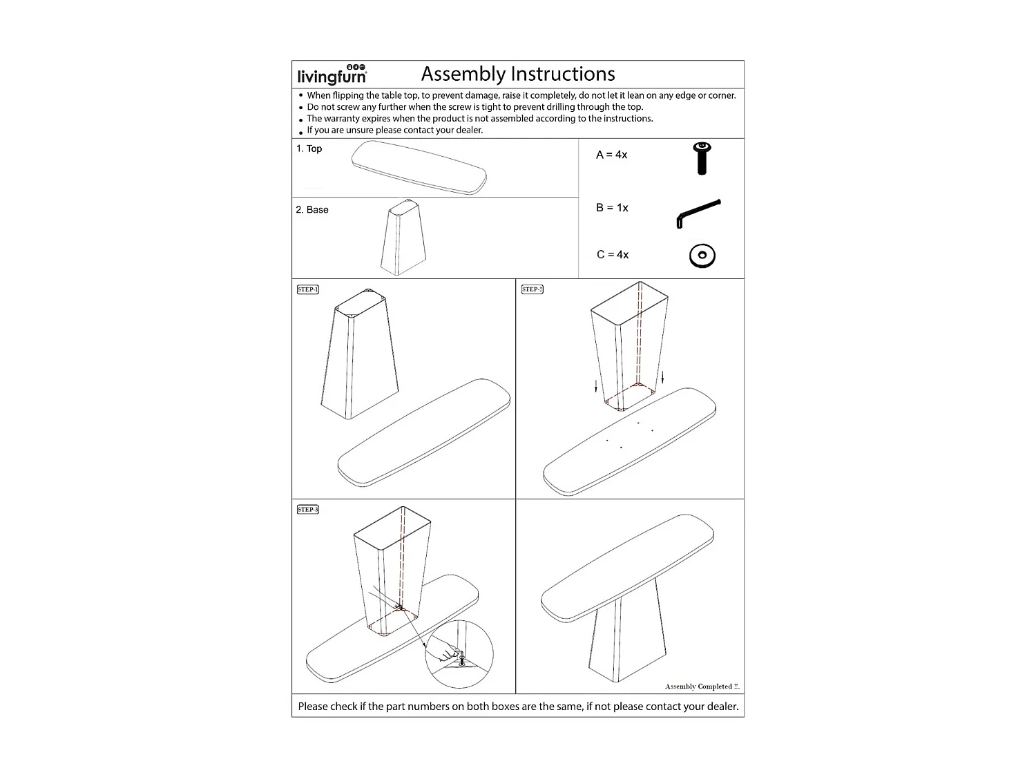 Wandtafel Marron - 40x140x76cm