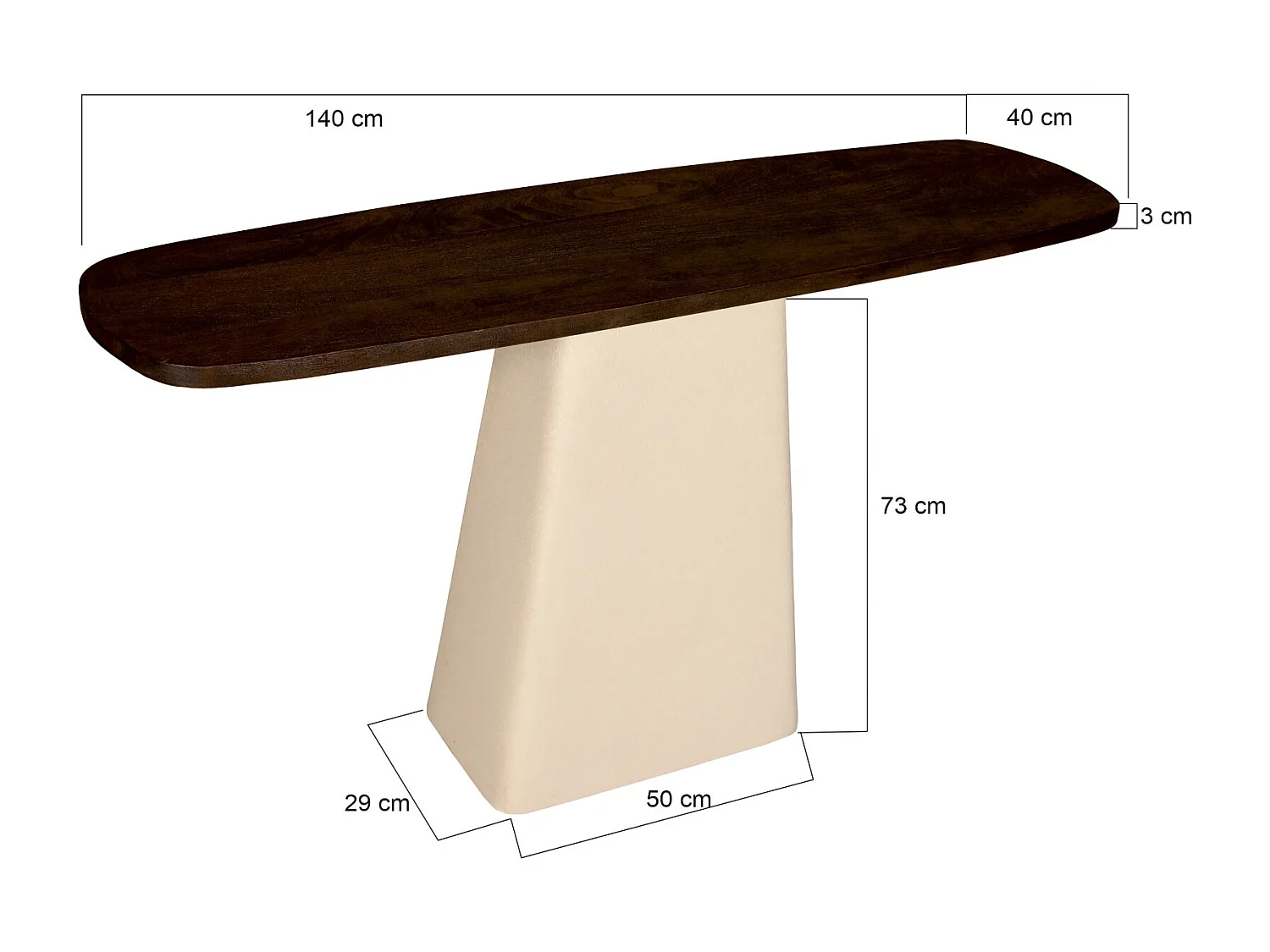 Wandtafel Marron - 40x140x76cm