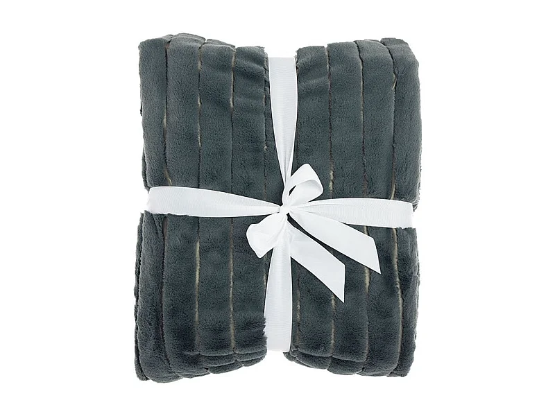 Couvre-lit côtelé gris foncé - 260x240cm