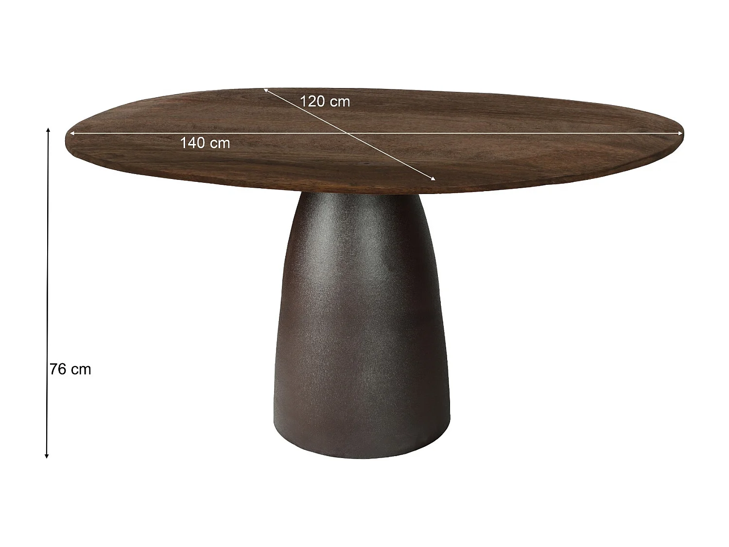 Eetkamertafel Marron Espresso - 140x120x76cm